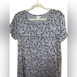 LuLaRoe High Low Gray & Black Minnie Mouse Short Sleeve dress NWOT
